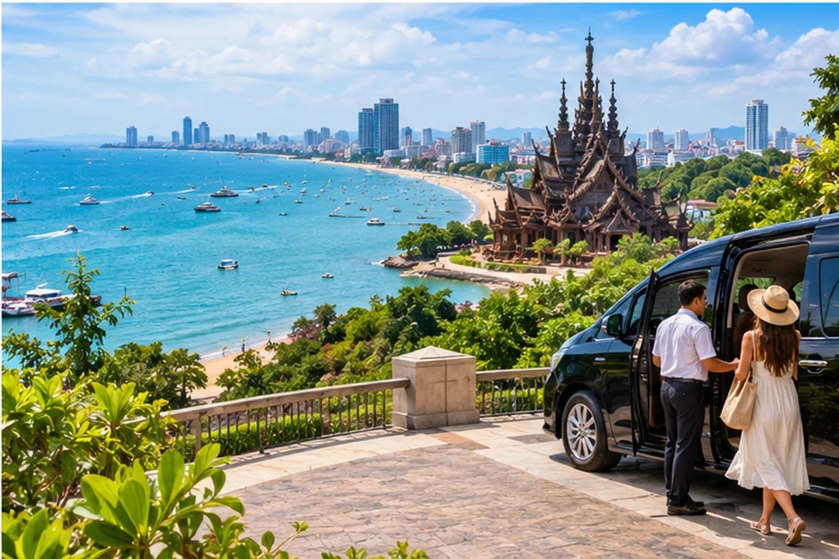 Pattaya attractions and private taxi arrival
