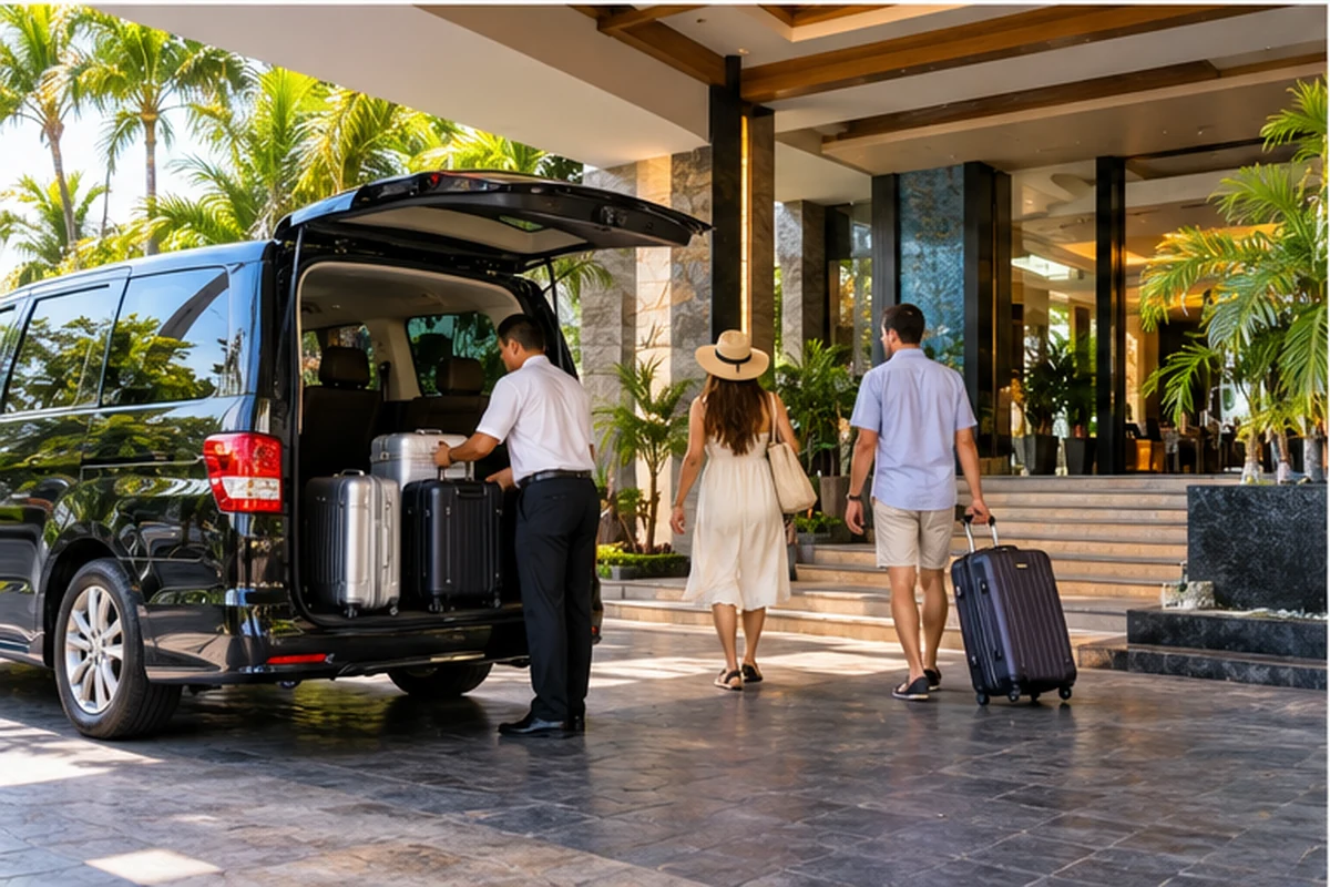 Private taxi arrival at a Pattaya beachfront hotel